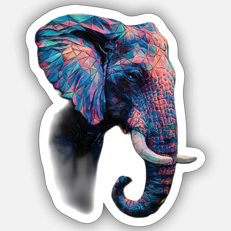 Elefant - Sticker Größe S (10 x 10 cm) - Mattweiß