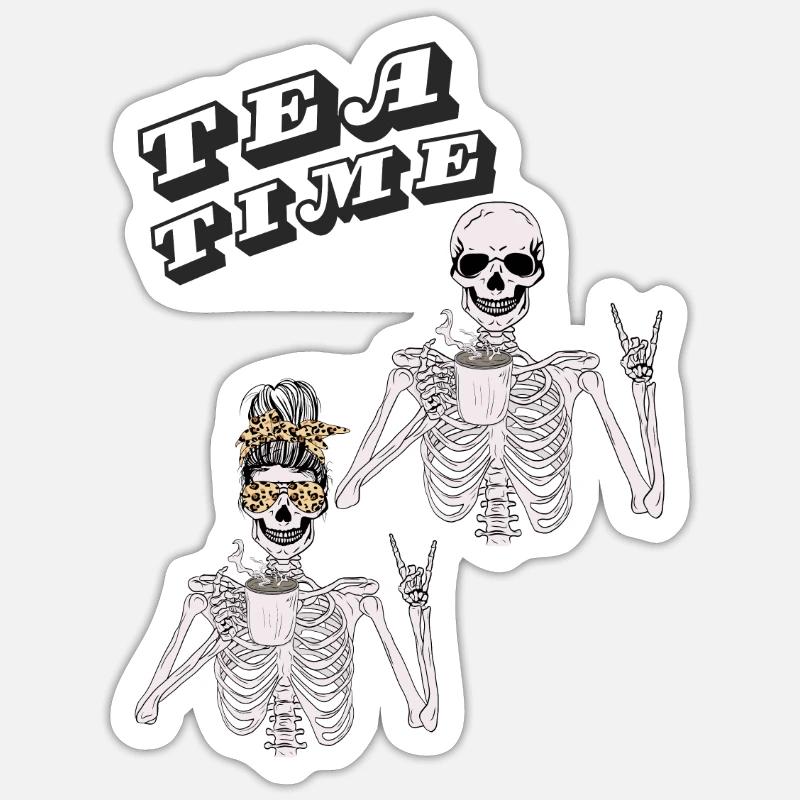 L’HEURE DU THÉ - Sticker taille S (10 x 10 cm) - blanc mat