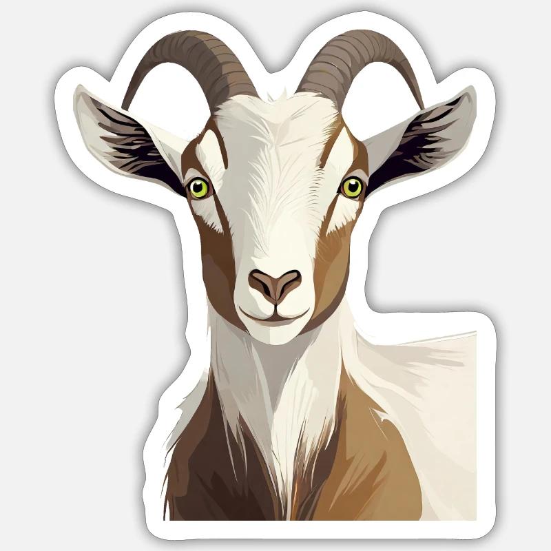 Ziege - Sticker Größe S (10 x 10 cm) - Mattweiß
