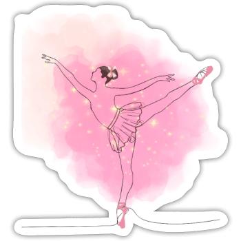 Ballerina - Sticker size S (10 x 10 cm) - white matte - Front