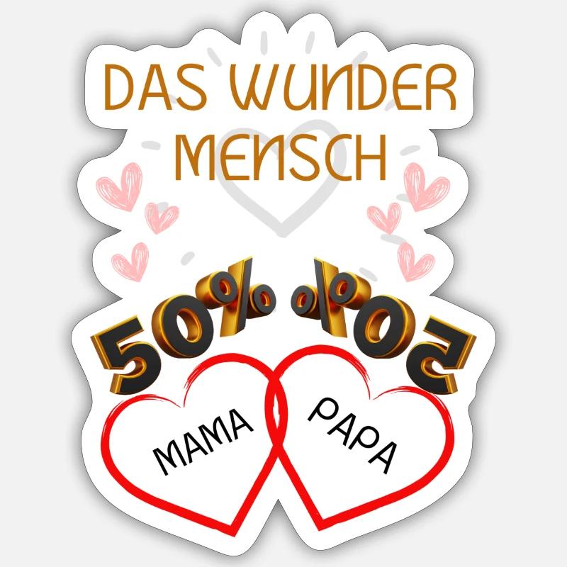 Baby Strampler 50% - Sticker Größe S (10 x 10 cm) - Mattweiß