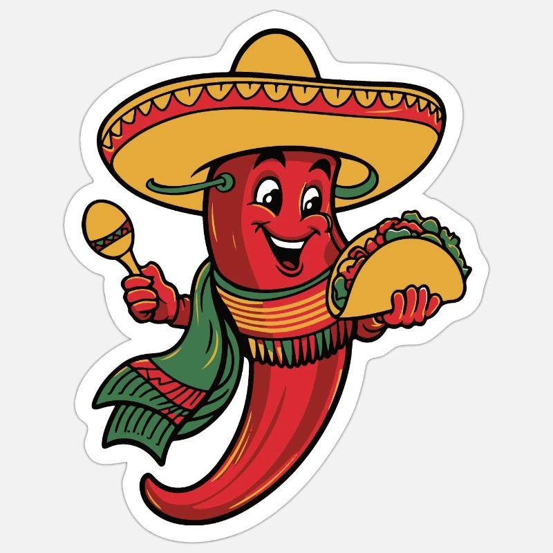 Piment 5 des mayo - Sticker taille S (10 x 10 cm) - blanc mat