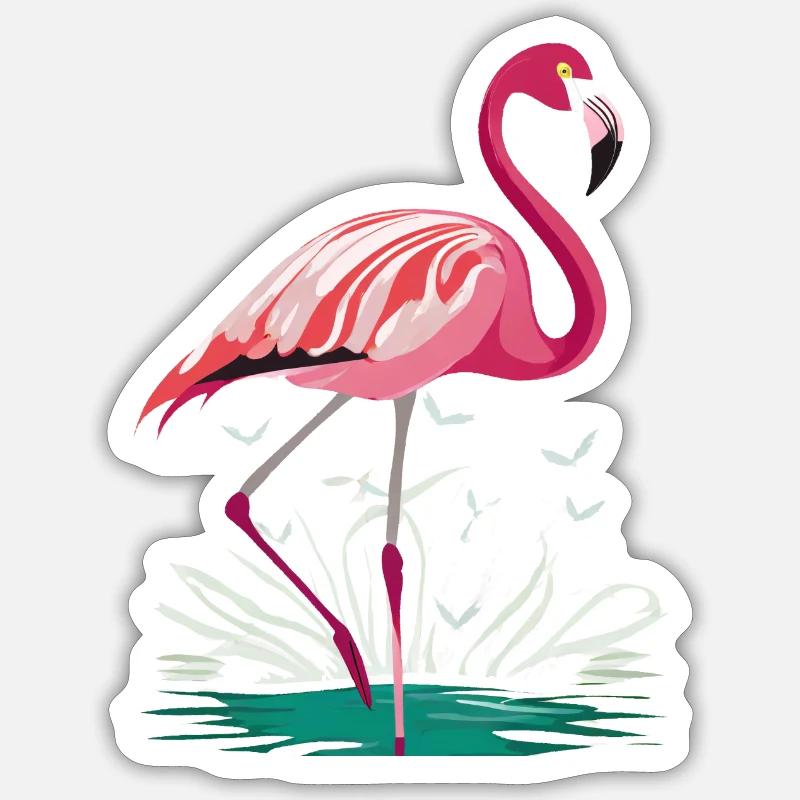 Flamingo - Sticker size S (10 x 10 cm) - white matte