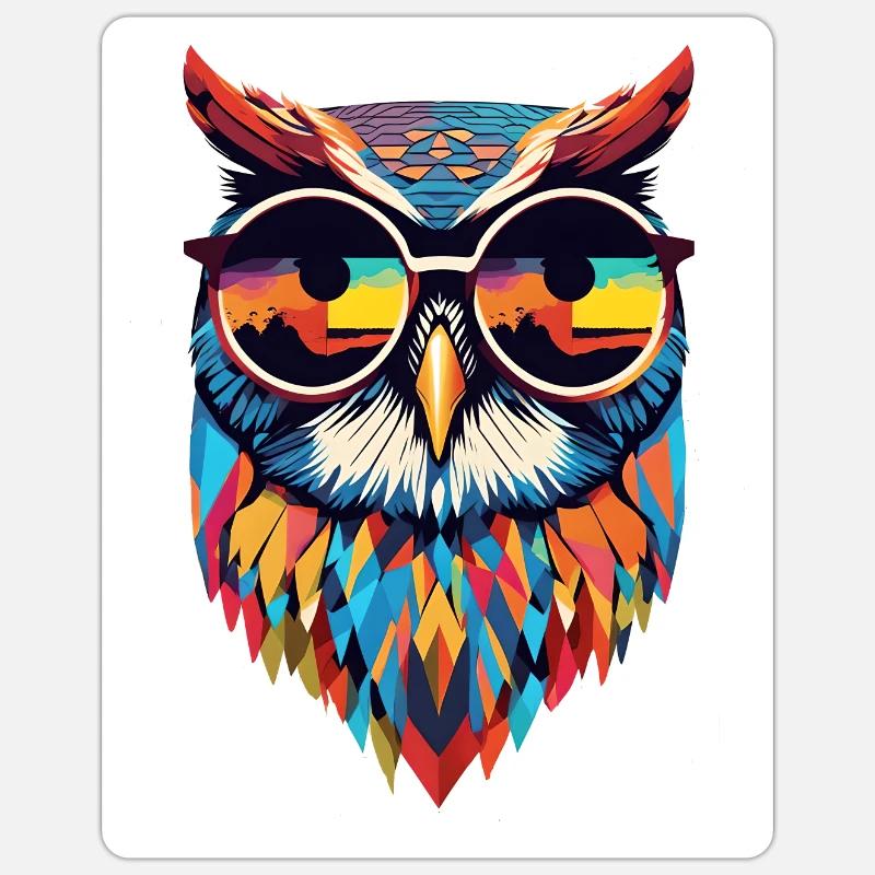 Coole Eule Sticker Größe S (10 x 10 cm)