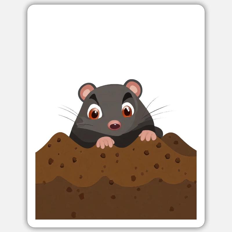 Mole - Sticker size S (10 x 10 cm) - white matte