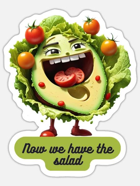 Jetzt haben wir den Salat English - Sticker Größe S (10 x 10 cm) - Mattweiß