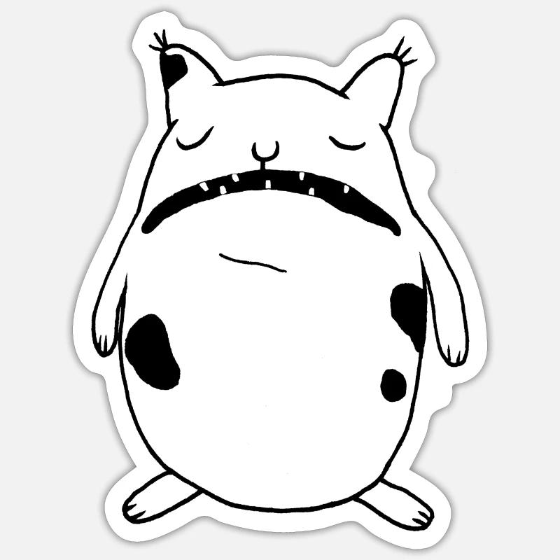 Genervte Katze - Sticker Größe S (10 x 10 cm) - Mattweiß