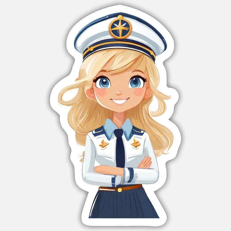 Kapitänin oder Pilotin Sticker Größe S (10 x 10 cm)