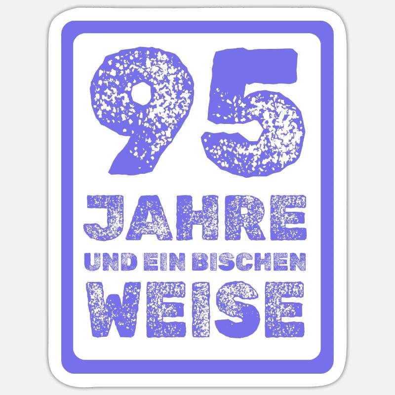 95 ans - Sticker taille S (10 x 10 cm) - blanc mat