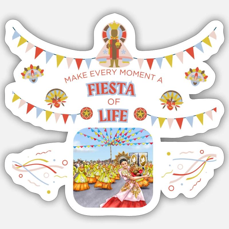 Sinulog - Sticker Größe S (10 x 10 cm) - Mattweiß