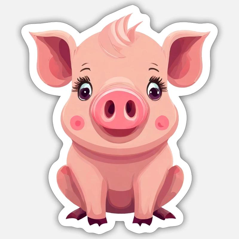 Pig - Sticker size S (10 x 10 cm) - white matte
