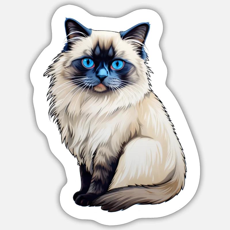 Ragdoll Cat - Sticker size S (10 x 10 cm) - white matte