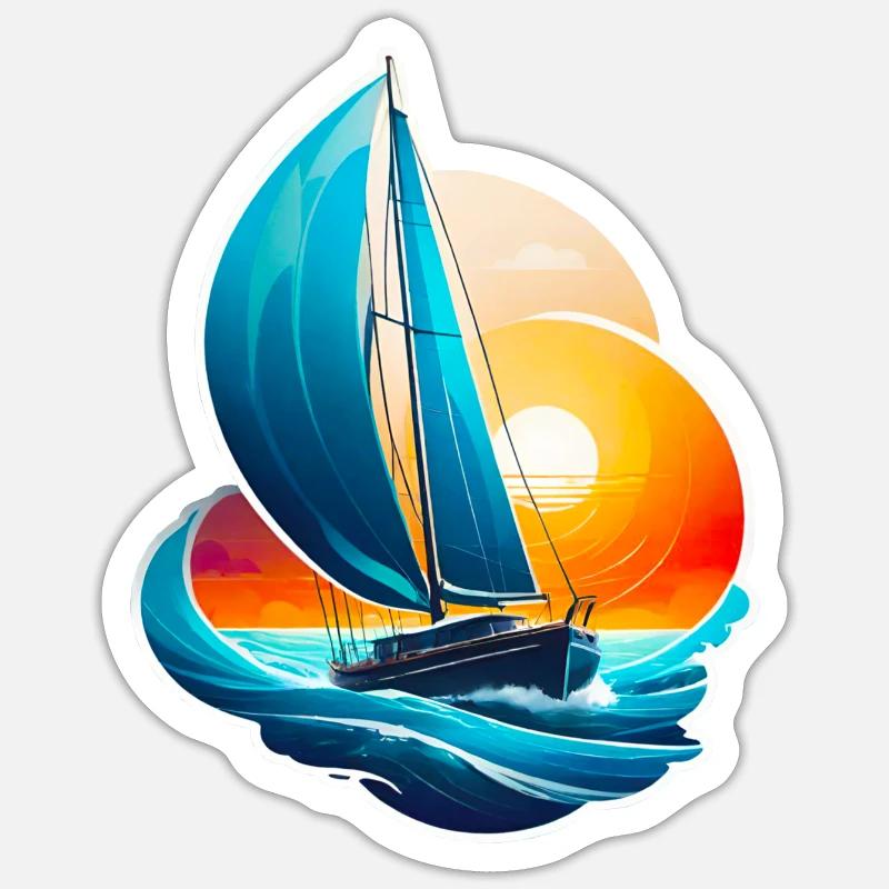 Sailing - Sticker Größe S (10 x 10 cm) - Mattweiß