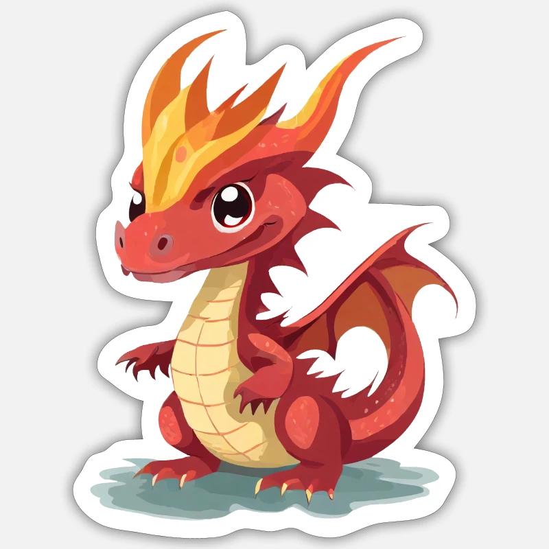 Drache - Sticker Größe S (10 x 10 cm) - Mattweiß