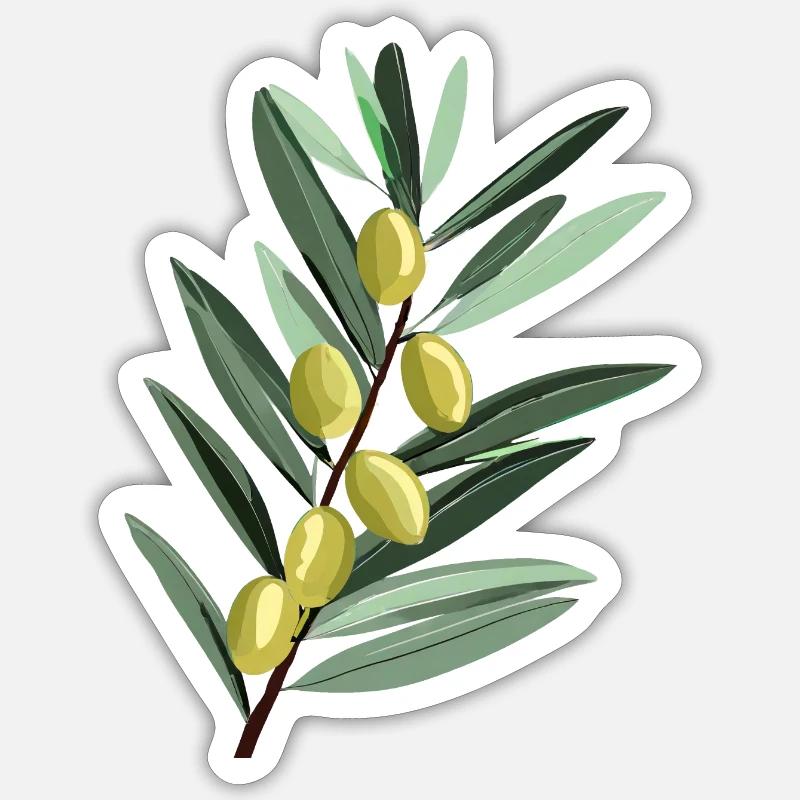 Rameau d’olivier - Sticker taille S (10 x 10 cm) - blanc mat