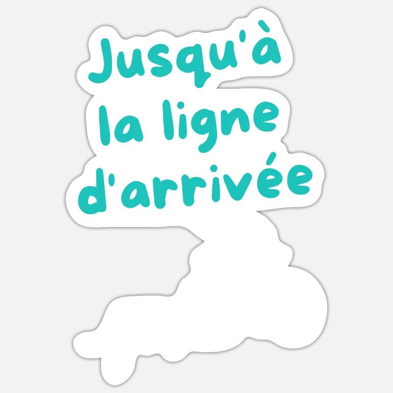 Persévérance Jusqu'à la Ligne d'Arrivée - Sticker taille S (10 x 10 cm) - blanc mat