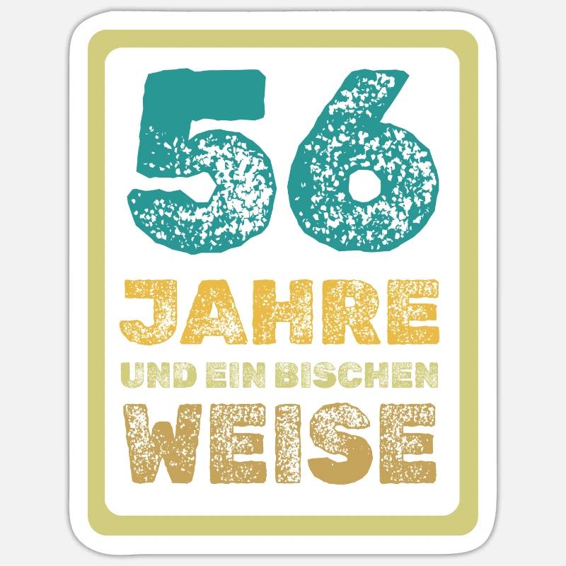 Age 56 - Sticker size S (10 x 10 cm) - white matte