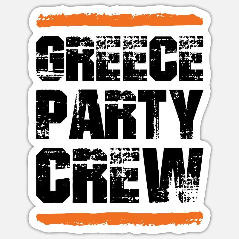 Greece Party Crew - Sticker size S (10 x 10 cm) - white matte