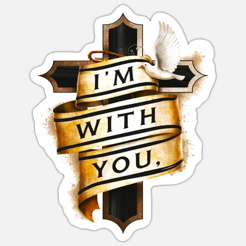 Ich bin bei dir! Sticker Größe S (10 x 10 cm)