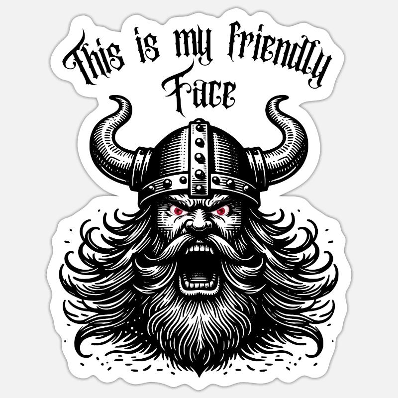 This is my friendly Face - Sticker size S (10 x 10 cm) - white matte