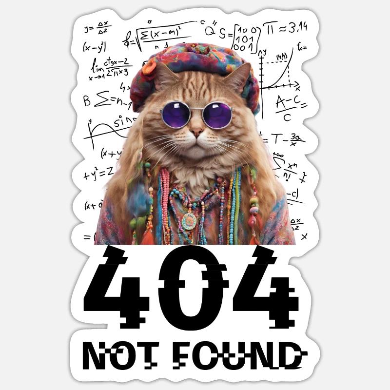 404 Non trouvé - Sticker taille S (10 x 10 cm) - blanc mat