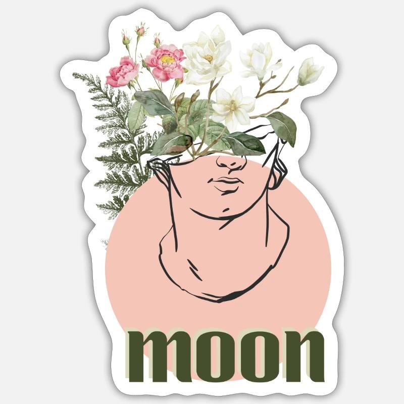 MOON - Sticker size S (10 x 10 cm) - white matte