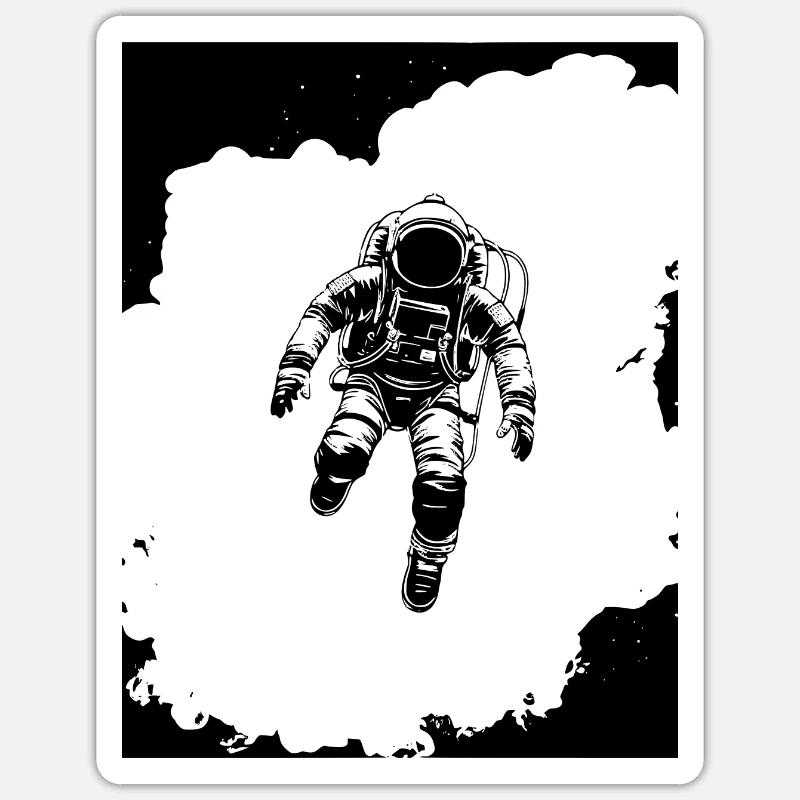 Verlorener Astronaut - Space - Sticker Größe S (10 x 10 cm) - Mattweiß
