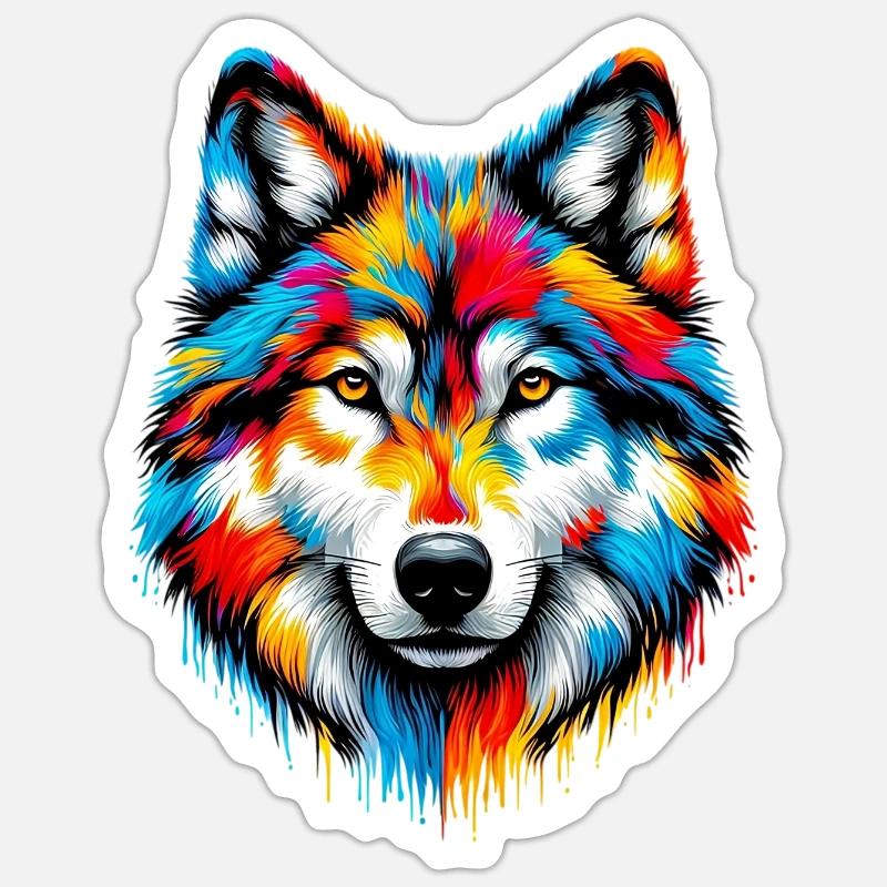 Wolf - Sticker Größe S (10 x 10 cm) - Mattweiß