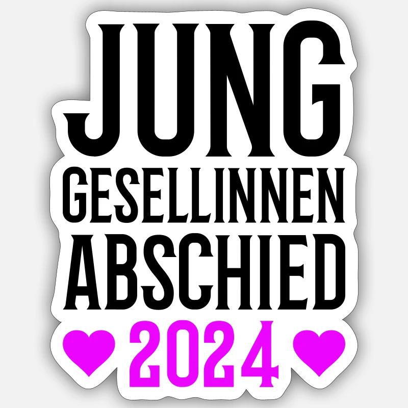 Junggesellinnenabschied 2024 - Sticker Größe S (10 x 10 cm) - Mattweiß