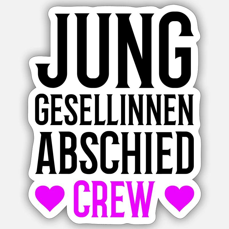 Junggesellinnenabschied Crew - Sticker Größe S (10 x 10 cm) - Mattweiß