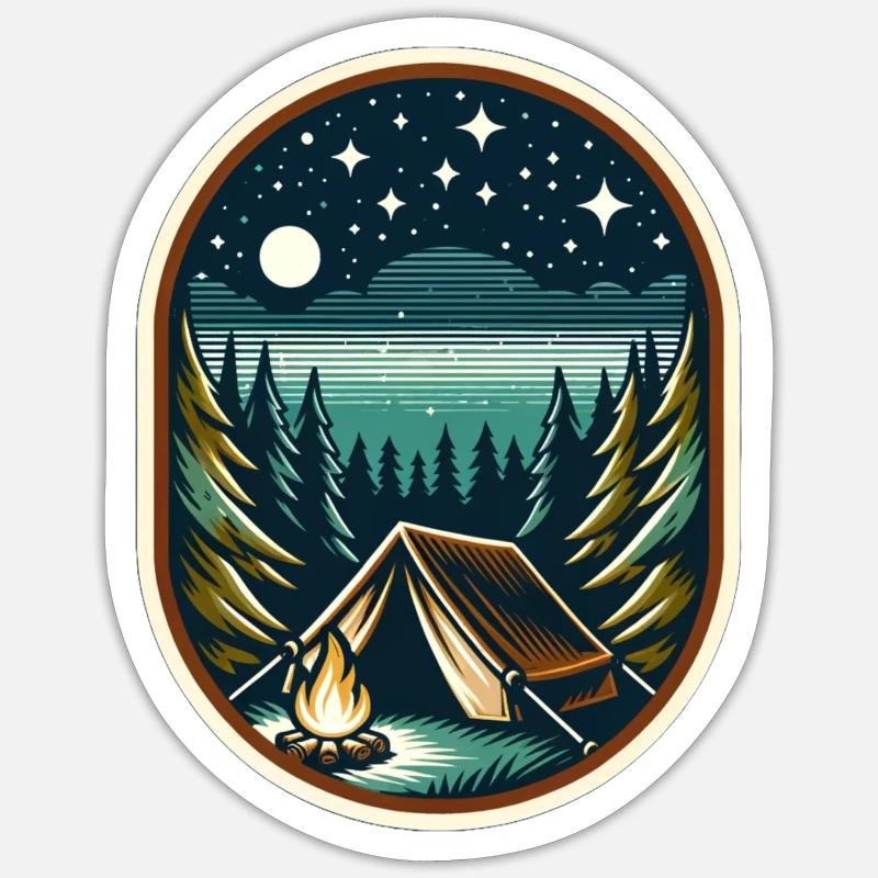 Camp - Sticker size S (10 x 10 cm) - white matte