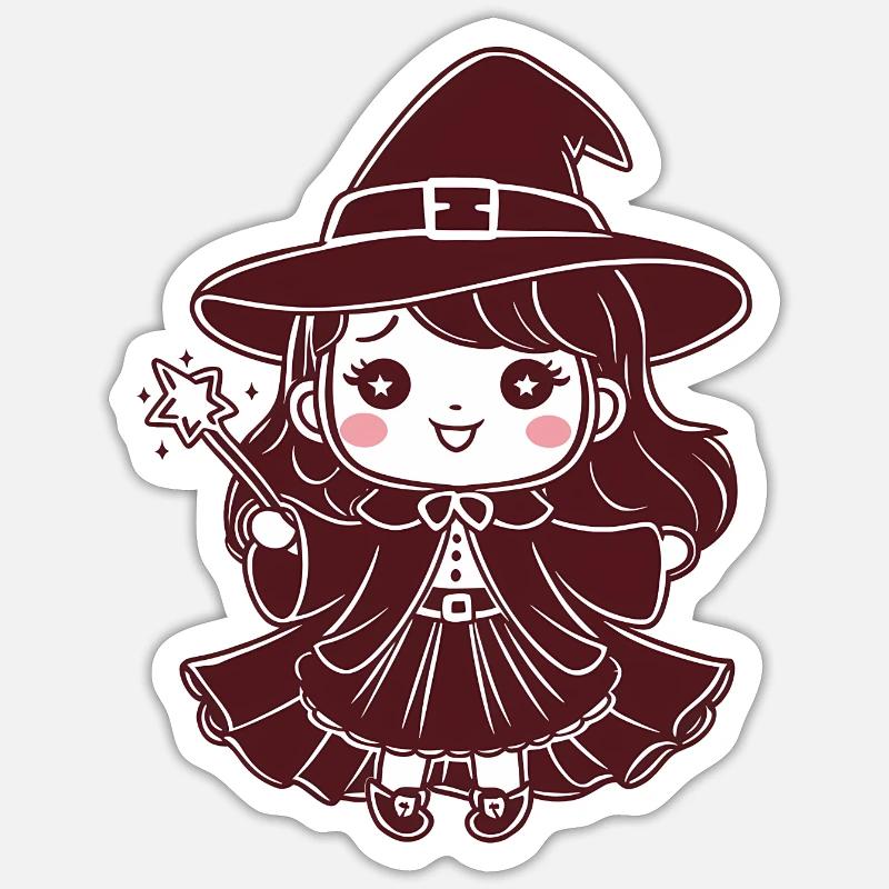 Sorcière Chibi Sticker taille S (10 x 10 cm)