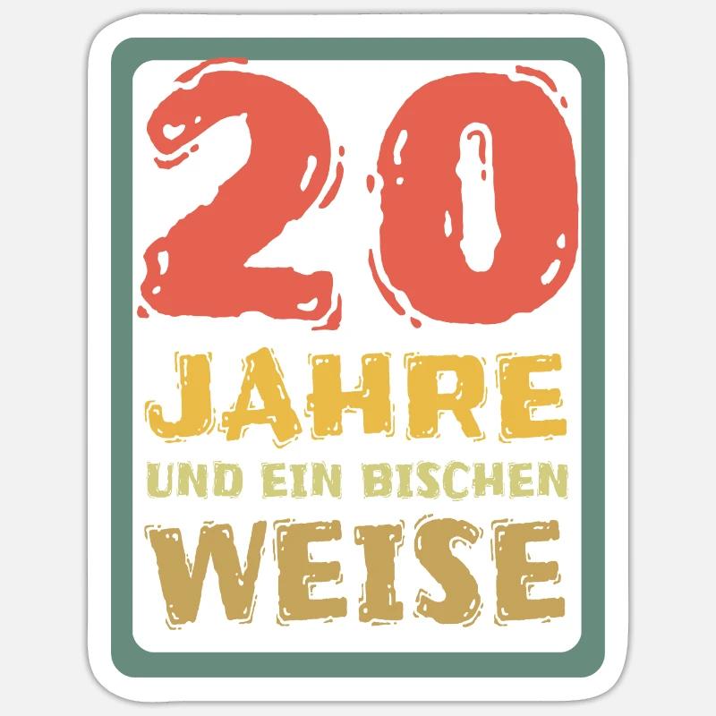 Âge 20 ans - Sticker taille S (10 x 10 cm) - blanc mat