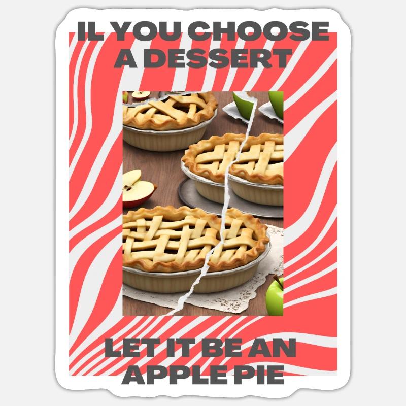 Süßer Apfelkuchen - Sticker Größe S (10 x 10 cm) - Mattweiß