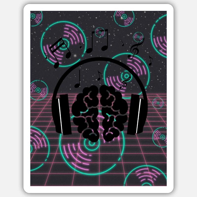Kopfhörer - Sticker Größe S (10 x 10 cm) - Mattweiß