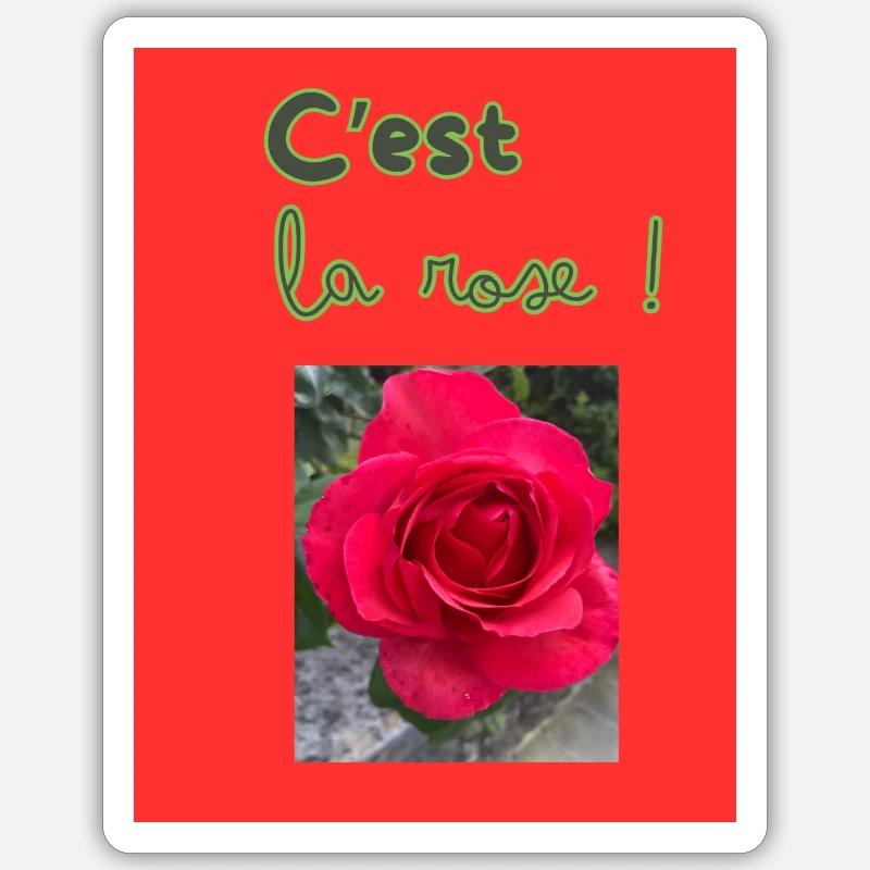C'est la rose! - Sticker taille S (10 x 10 cm) - blanc mat