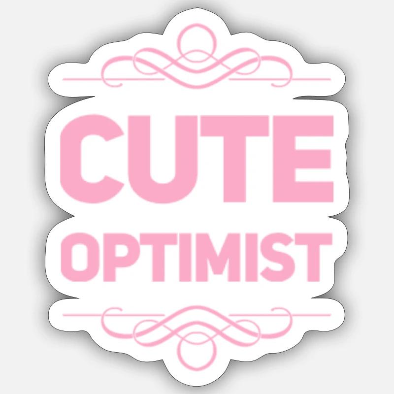 Optimiste mignon - Sticker taille S (10 x 10 cm) - blanc mat