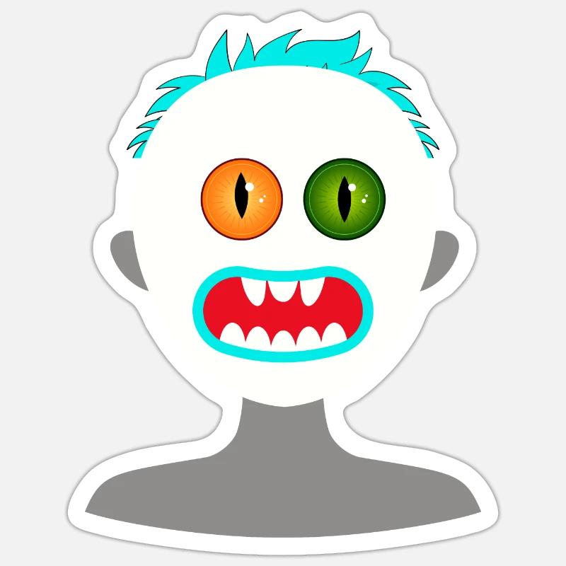 Scary human-shaped monster - Sticker size S (10 x 10 cm) - white matte
