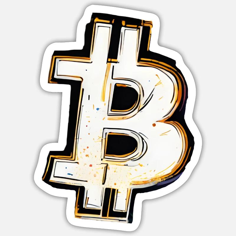 Bitcoin modern B Sticker Größe S (10 x 10 cm)
