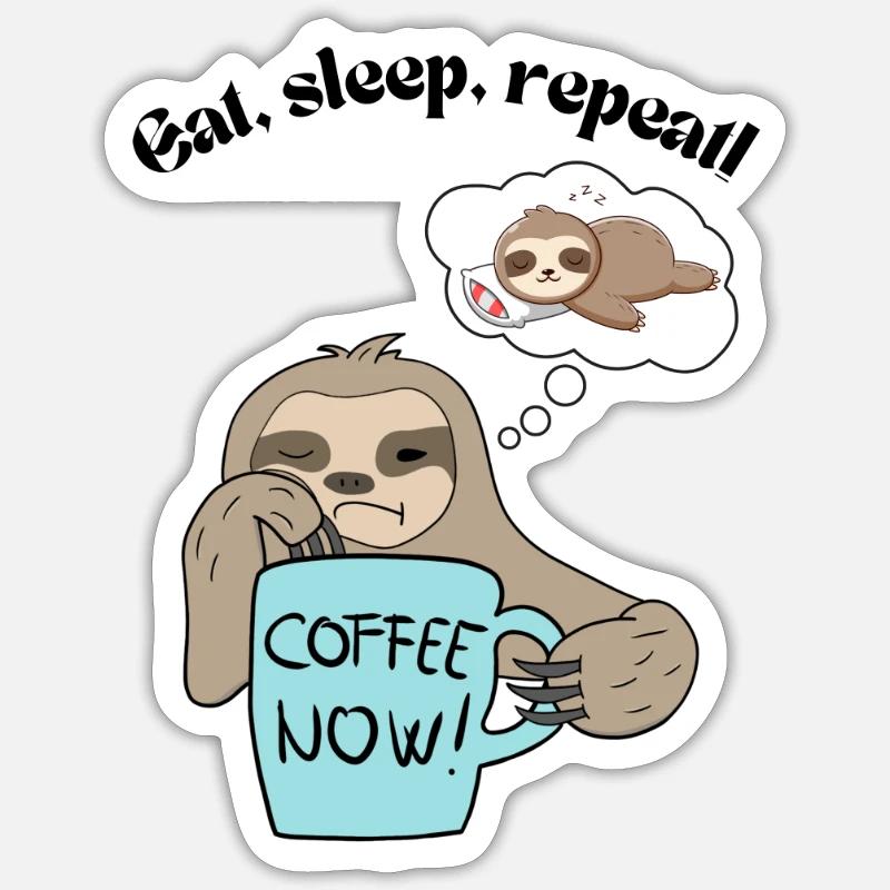 Tired Sloth Sticker size S (10 x 10 cm)