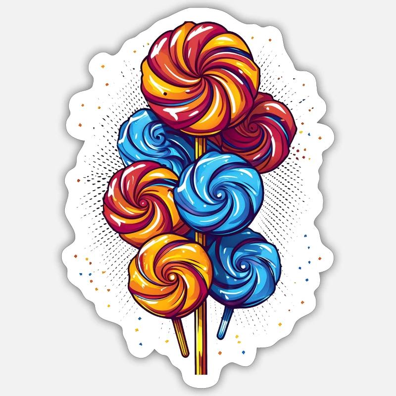 Lutscher oder Lollis - Sticker Größe S (10 x 10 cm) - Mattweiß