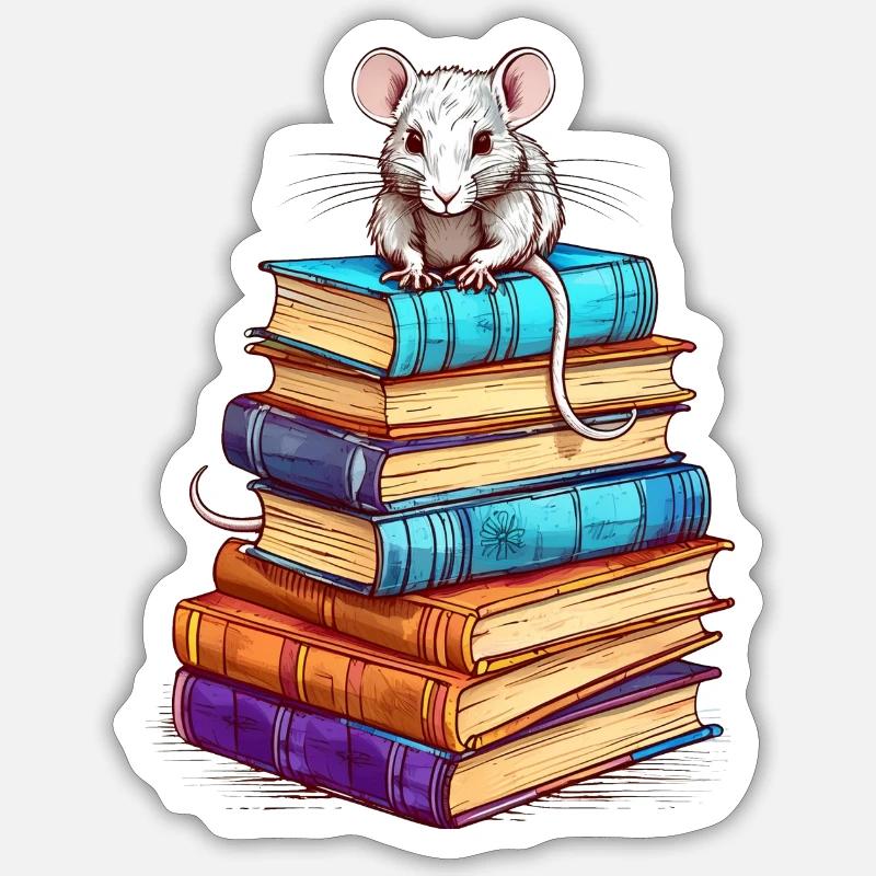 Bookworm - Sticker size S (10 x 10 cm) - white matte