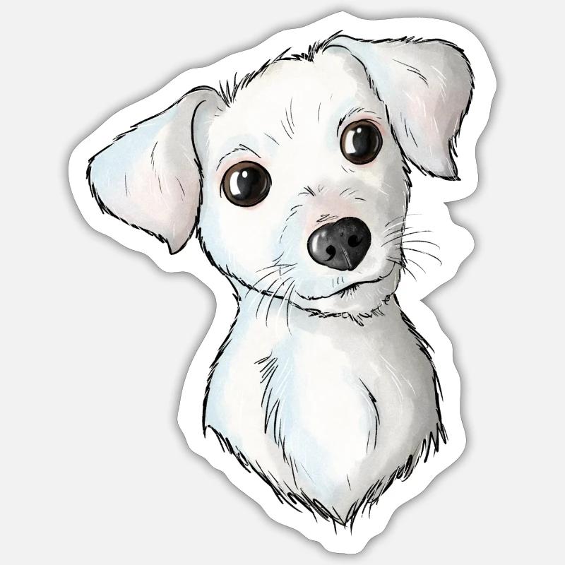 Jack Russell Pattern 2 - Sticker Größe S (10 x 10 cm) - Mattweiß