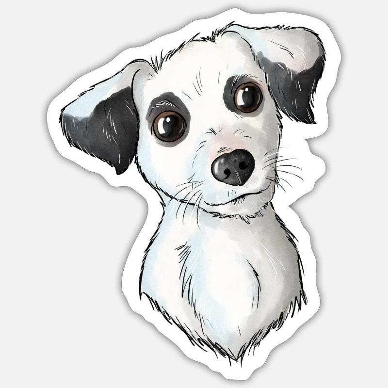 Jack Russell Pattern 6 - Sticker Größe S (10 x 10 cm) - Mattweiß