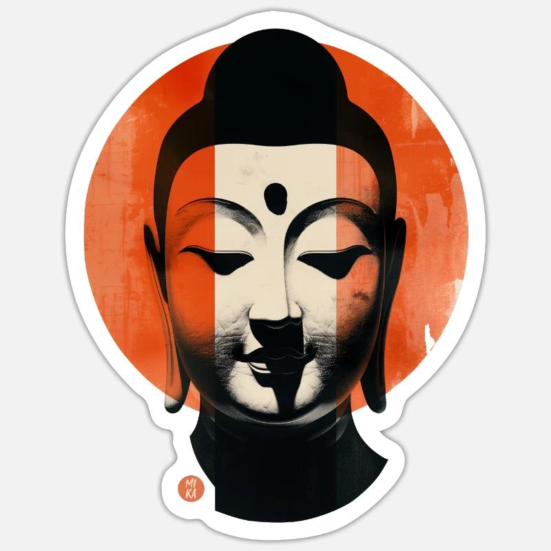 Buddha Calm - Sticker size S (10 x 10 cm) - white matte