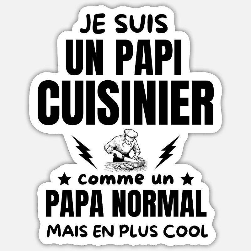 PAPI CUIISNIER - Sticker Größe S (10 x 10 cm) - Mattweiß