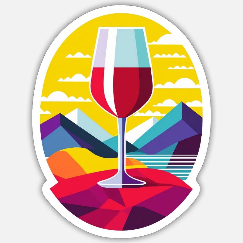 Wine - Sticker size S (10 x 10 cm) - white matte