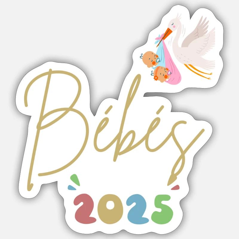 bébés - Sticker taille S (10 x 10 cm) - blanc mat