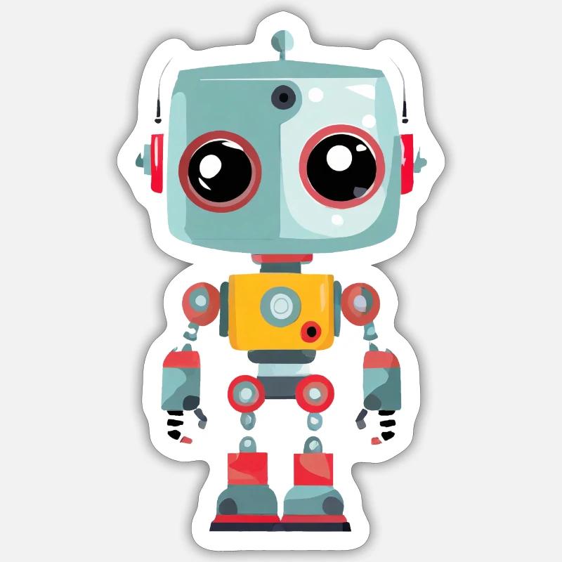 A cute robot - Sticker size S (10 x 10 cm) - white matte