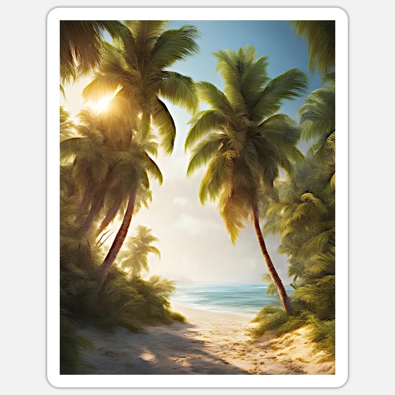 Summer Beach - Sticker size S (10 x 10 cm) - white matte